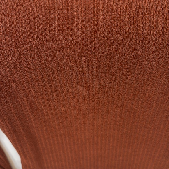 SHEIN Rust Ribbed Long Sleeve Top - Picture 3 of 3